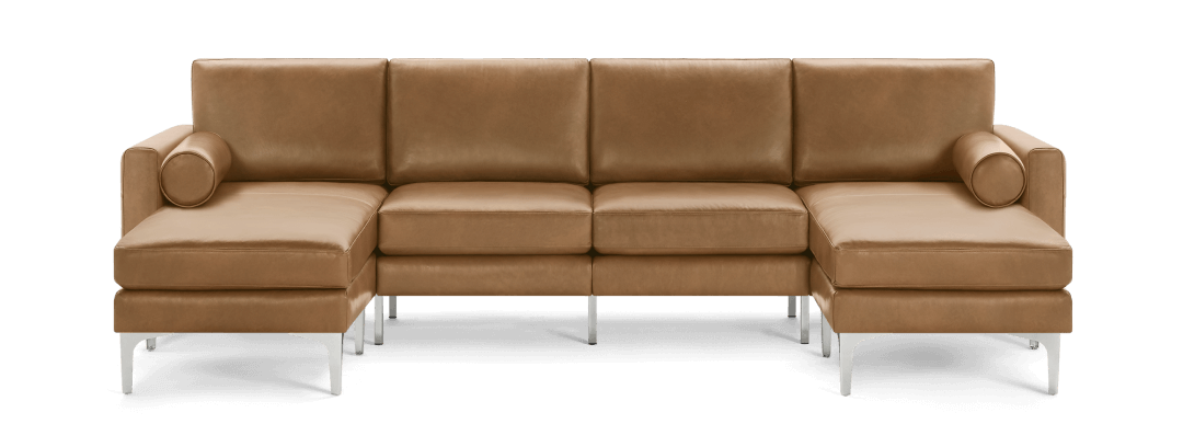Block Nomad Leather Double Chaise Sectional