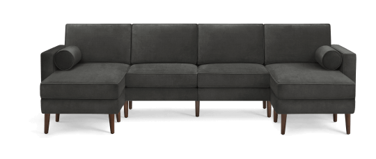 Nomad Velvet King Sofa with Ottoman