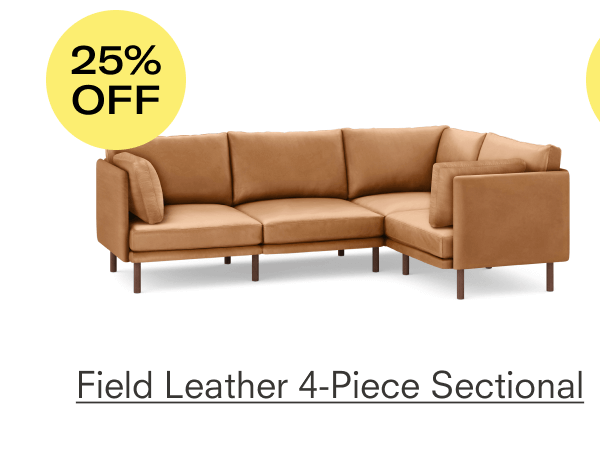 Field Leather 4-Piece Sectional