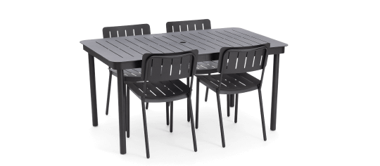 Relay Outdoor Dining Set, Table & 4 Chairs