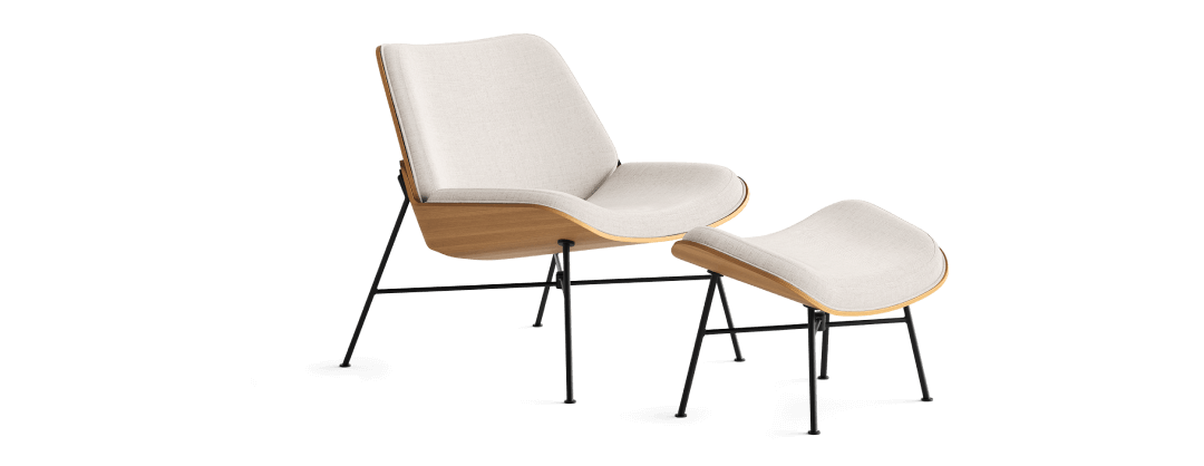 VESPER FABRIC & WOOD LOUNGE CHAIR