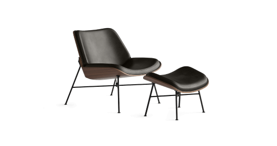 Vesper Leather & Wood Lounge Chair