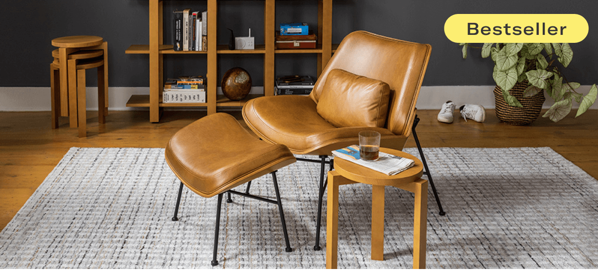 Vesper Leather & Wood Lounge Chair