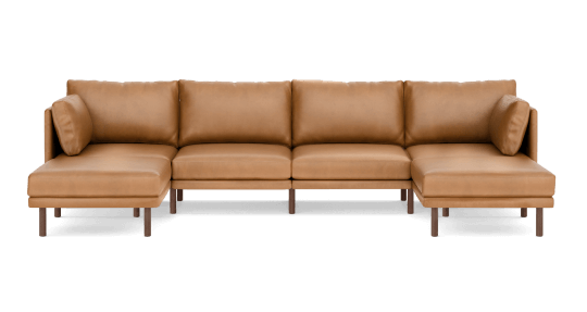 Field Leather 6-Piece Sectional Double Lounger