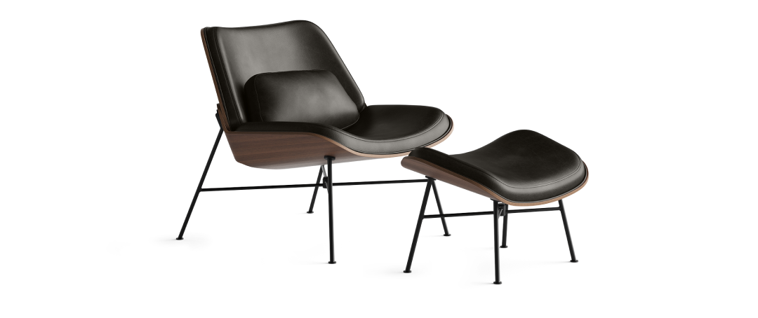 Vesper Leather & Wood Lounge Chair