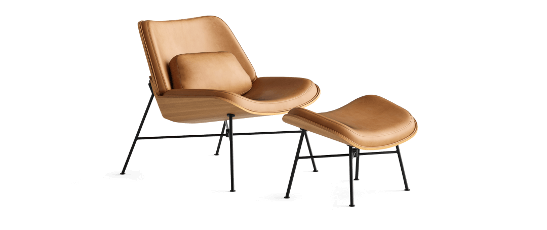 Vesper Leather & Wood Lounge Chair