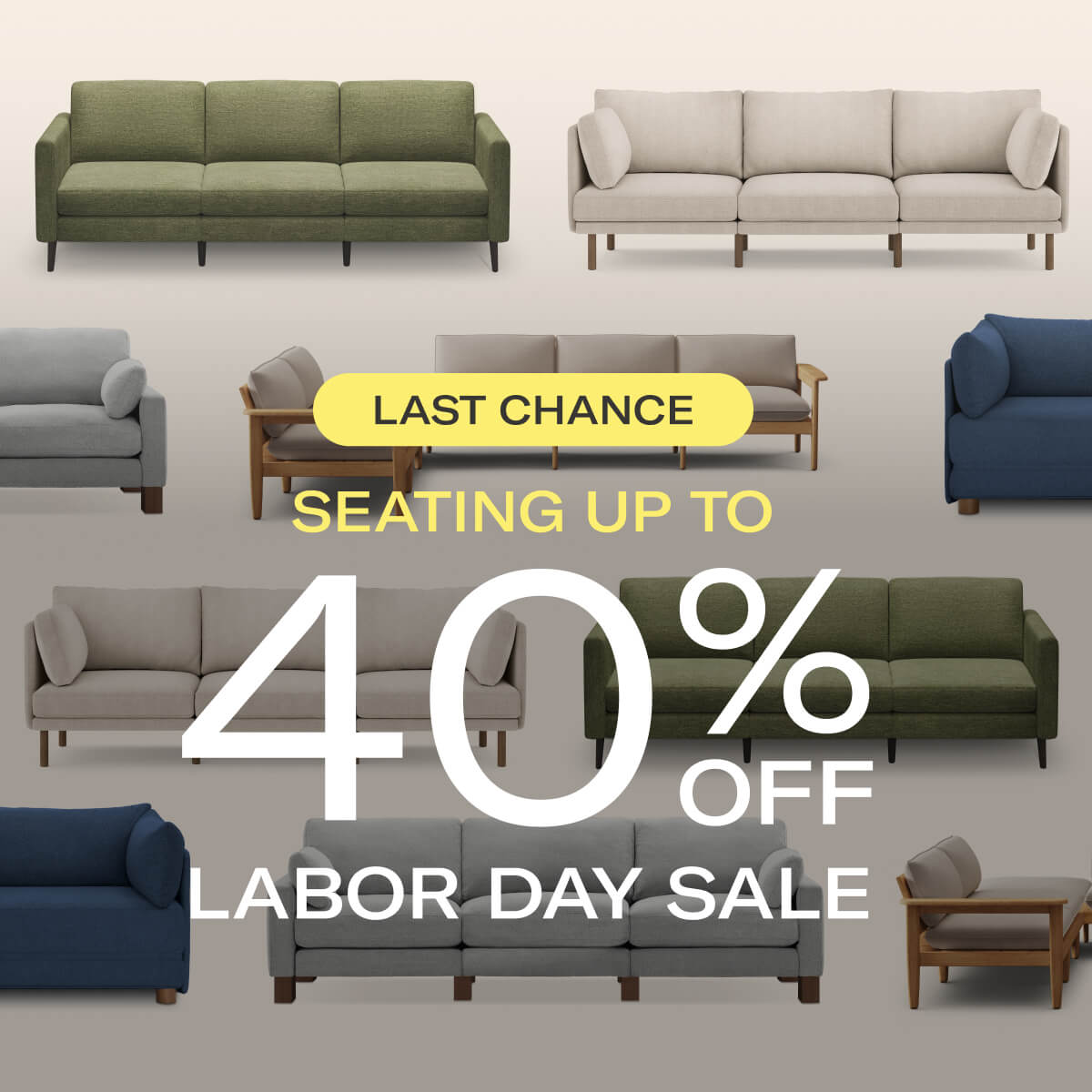 SEATING UP TO 40% OFF | LABOR DAY SALE | LAST CHANCE